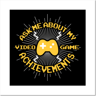 video-game-achievements (yellow) Posters and Art